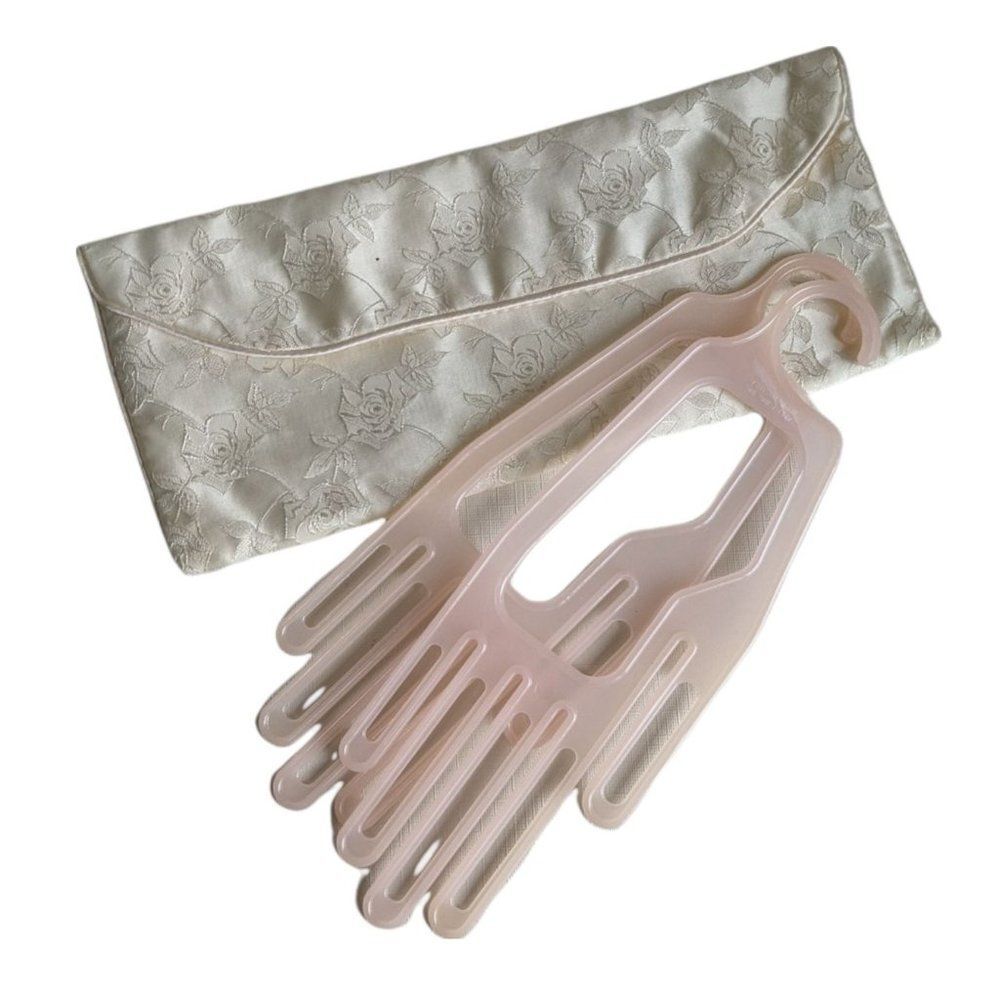 Left/Right Plastic Gloves Keeper & Case Set Cream Bag Envelope Style